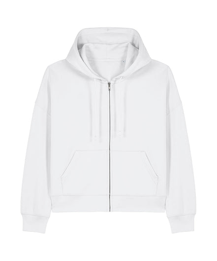 Organic Dropped Shoulder Zipped Hoodie: Women's