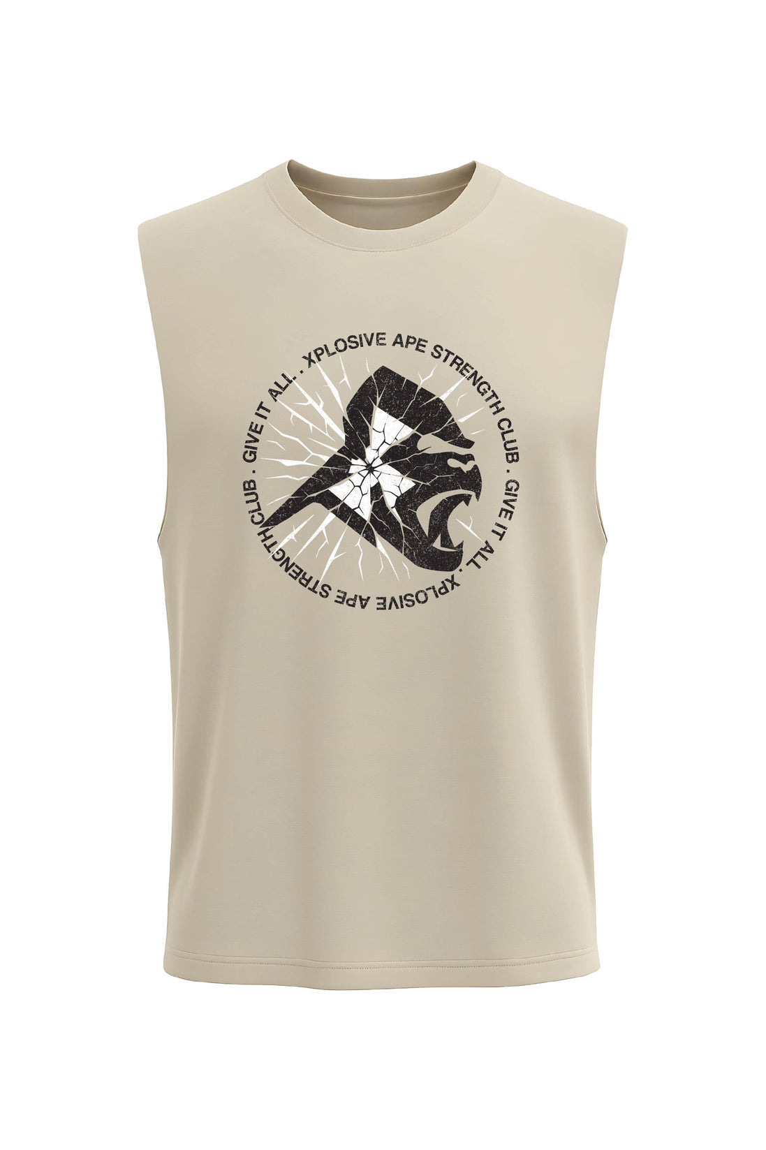 XAPE Shattered Drop Arm Tank Top - Sand