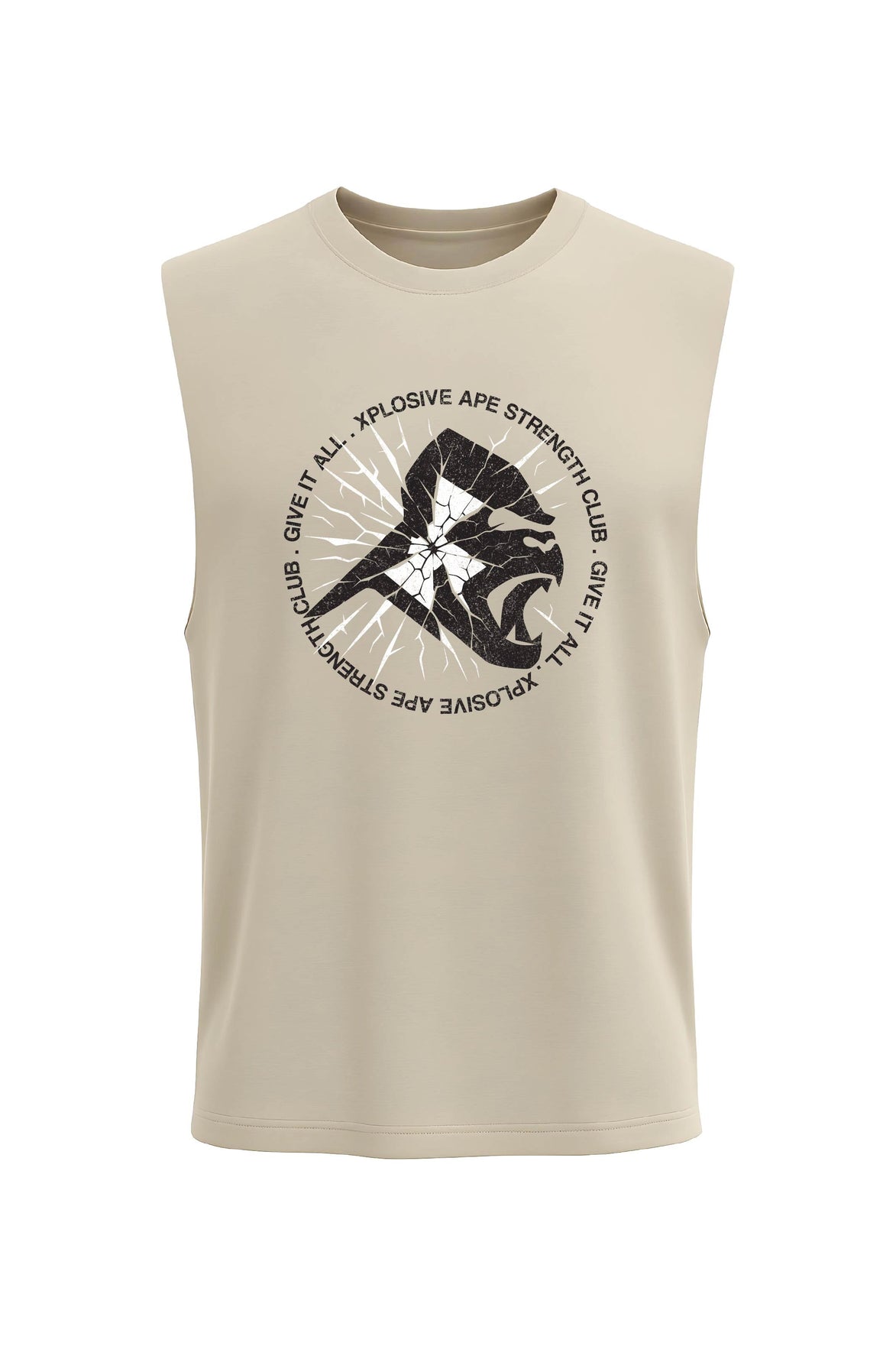 XAPE Shattered Drop Arm Tank Top - Sand