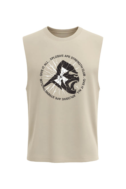 XAPE Shattered Drop Arm Tank Top - Sand