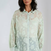 Mint Sheer Floral Shirt