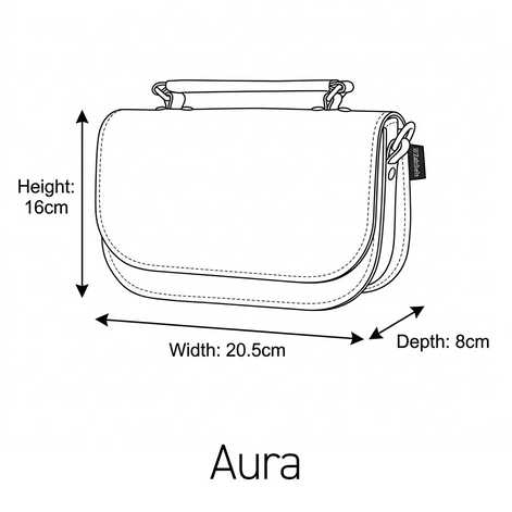 Aura Handmade Leather Bag - Black Studded