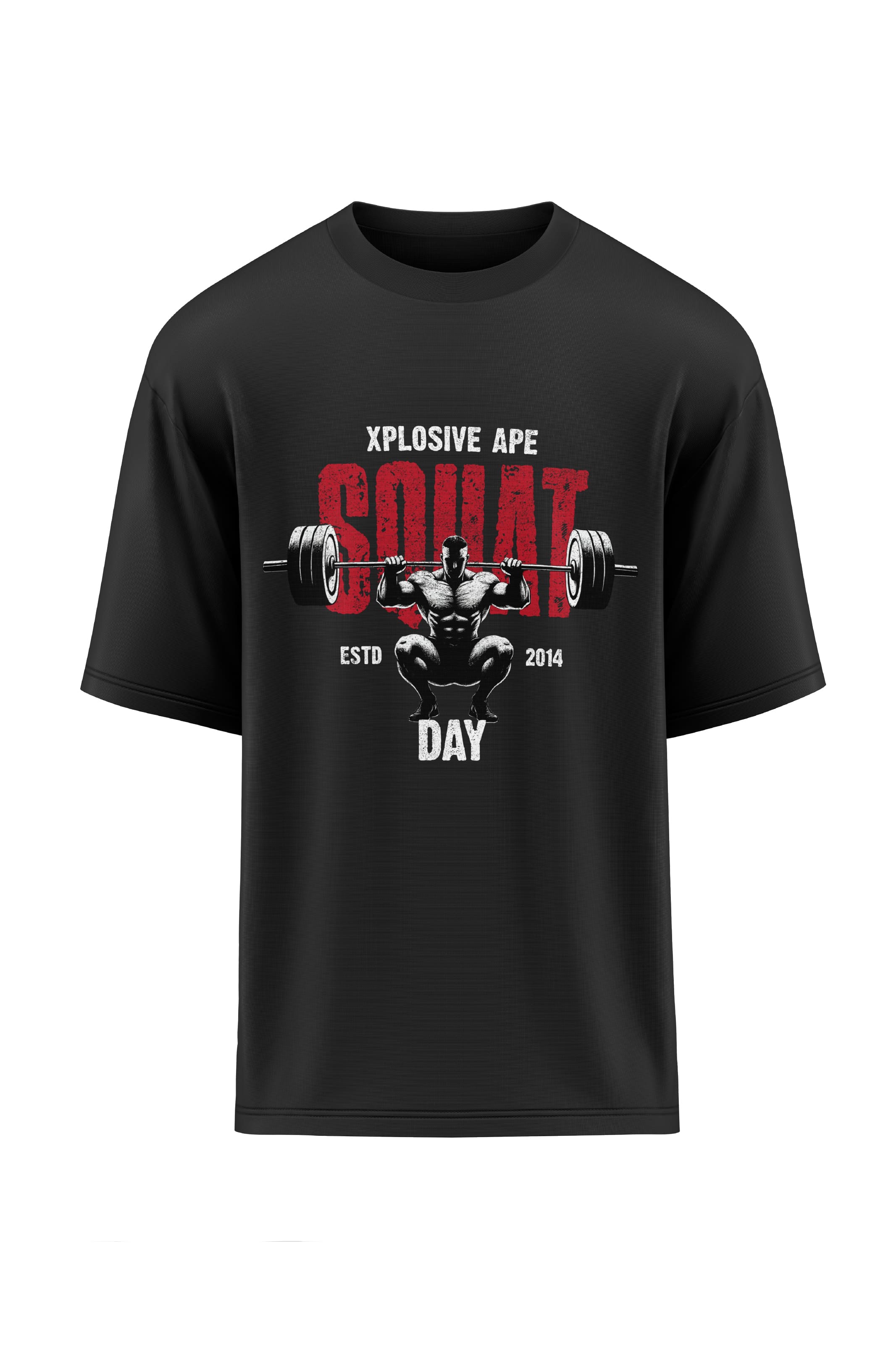 XAPE Squat Day Oversized Tee - Black
