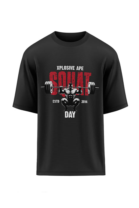XAPE Squat Day Oversized Tee - Black