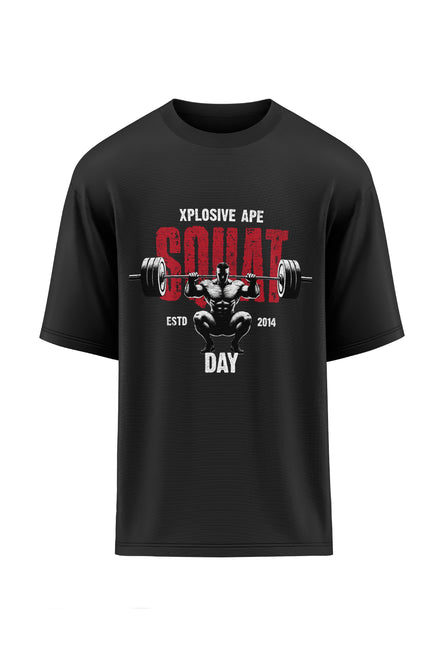 XAPE Squat Day Oversized Tee - Black
