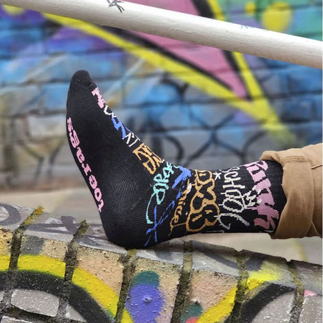 Mens Crew Socks with Street Graffiti