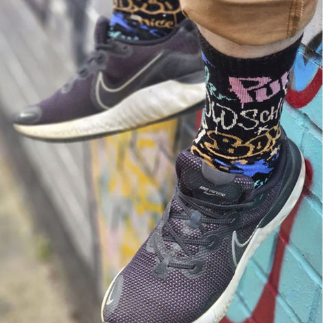 Mens Crew Socks with Street Graffiti