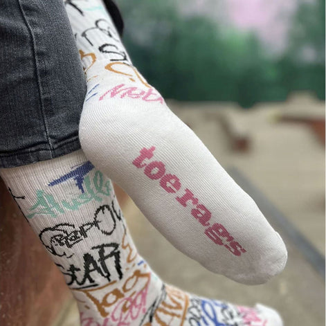 Mens Crew Socks with Street Graffiti
