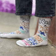 Mens Crew Socks with Street Graffiti