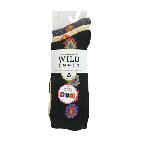 3 Pack Ladies Fashionable Texture Knit Cotton Socks