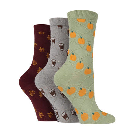 3 Pack Ladies Fashionable Texture Knit Cotton Socks