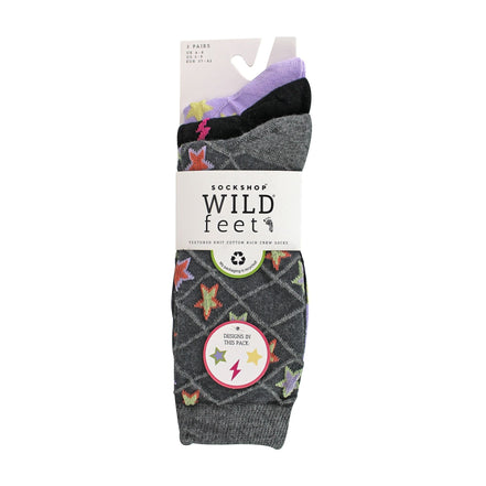 3 Pack Ladies Fashionable Texture Knit Cotton Socks