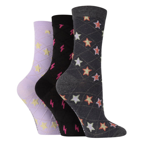 6 Pairs Ladies Multipack of Novelty Design Knitted Boot Socks | Autumn Socks