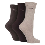 3 Pack Ladies Plain Cotton Socks - Soft Breathable Everyday Comfort Fit