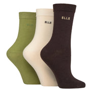 3 Pack Ladies Plain Cotton Socks - Soft Breathable Everyday Comfort Fit