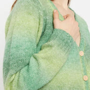Thao V Neck Space Dyed Cardigan