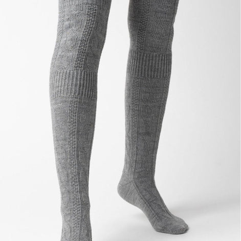 3 Pairs Ladies Extra Long Thigh High Over The Knee Wool Socks