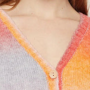 Louche Thao V Neck Space Dyed Cardigan in Orange
