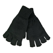 Mens 3M Thinsulate Thermal Insulated Black Fingerless Gloves