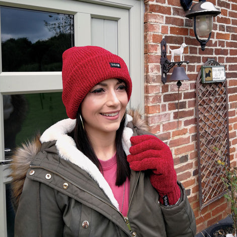 Ladies Outdoor Chenille 3M Fleece Lined Thinsulate Winter Gloves