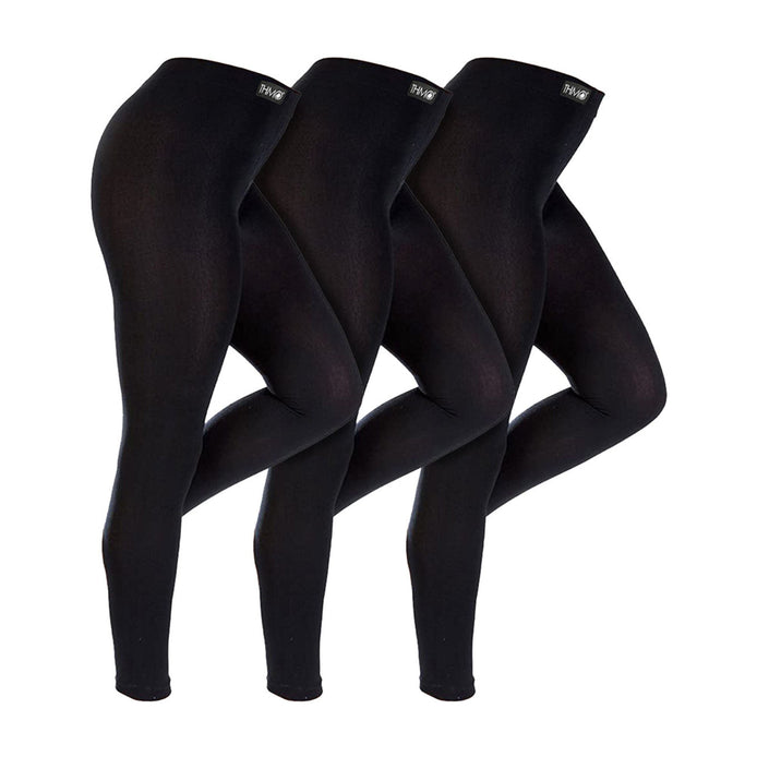 3 Pack Ladies Thermal Soft Fleece Lined Leggings