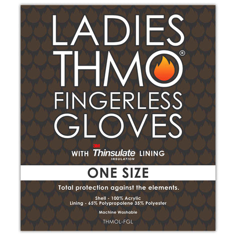 Ladies Thermal 3M Thinsulate Lined Fingerless Gloves for Winter