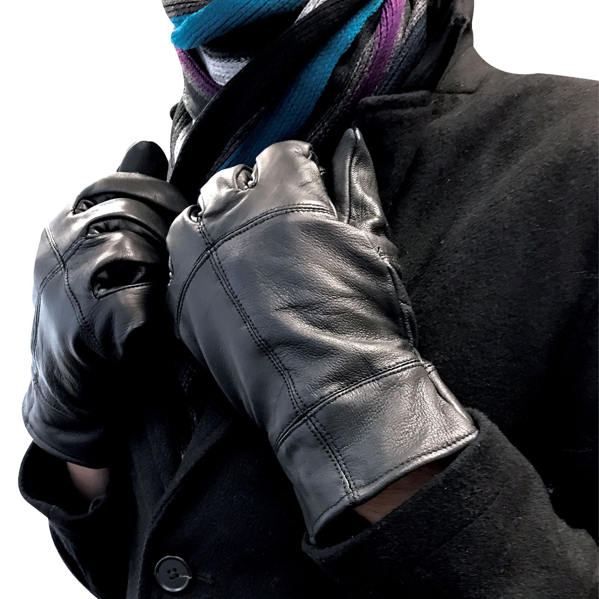 Mens Fleece Lined Thinsulate Leather Gloves for Winter