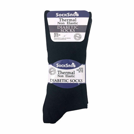 Mens Thin Non Elastic Thermal Diabetic Socks (Multipack Options)