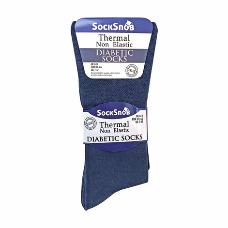 Mens Thin Non Elastic Thermal Diabetic Socks (Multipack Options)