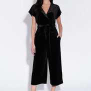 Tiffany Velvet Jumpsuit in Black