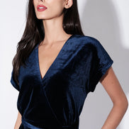 Tiffany Velvet Jumpsuit in Navy