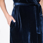 Tiffany Velvet Jumpsuit in Navy