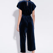 Tiffany Velvet Jumpsuit in Navy
