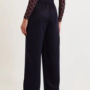 Tilde Sustainable Satin Back Crepe Wide Leg Trousers - Navy