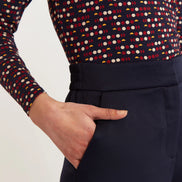 Tilde Sustainable Satin Back Crepe Wide Leg Trousers - Navy