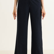 Tilde Navy Pinstripe Straight Leg Trouser