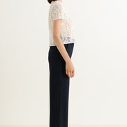 Tilde Navy Pinstripe Straight Leg Trouser