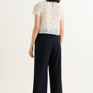 Tilde Navy Pinstripe Straight Leg Trouser