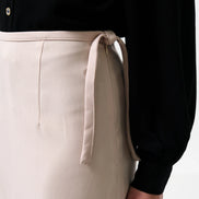 Timo Satin Back Crepe Sustainable Midi Skirt - Camel
