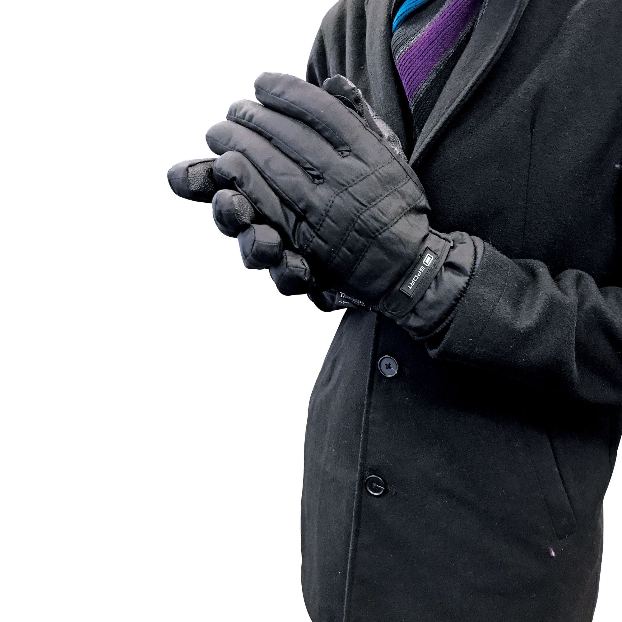 Mens 3M Thinsulate 40 Gram Thermal Insulated Waterproof Ski Gloves