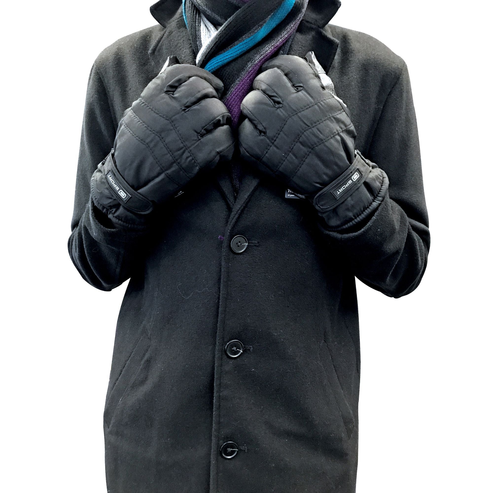 Mens 3M Thinsulate 40 Gram Thermal Insulated Waterproof Ski Gloves