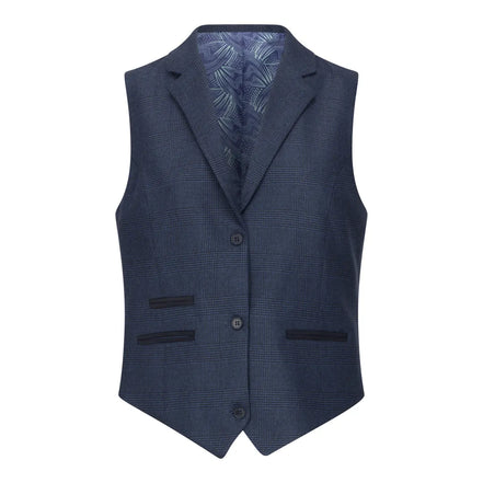 TPW52 - Women's Navy 3 Piece Prince of Wales Check Suit