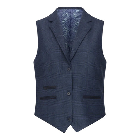 Smart Prince of Wales Check Suit — Navy