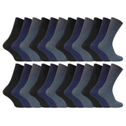 Mens Thin Soft 100% Cotton Non Elastic Dress Socks (Multipack Options)