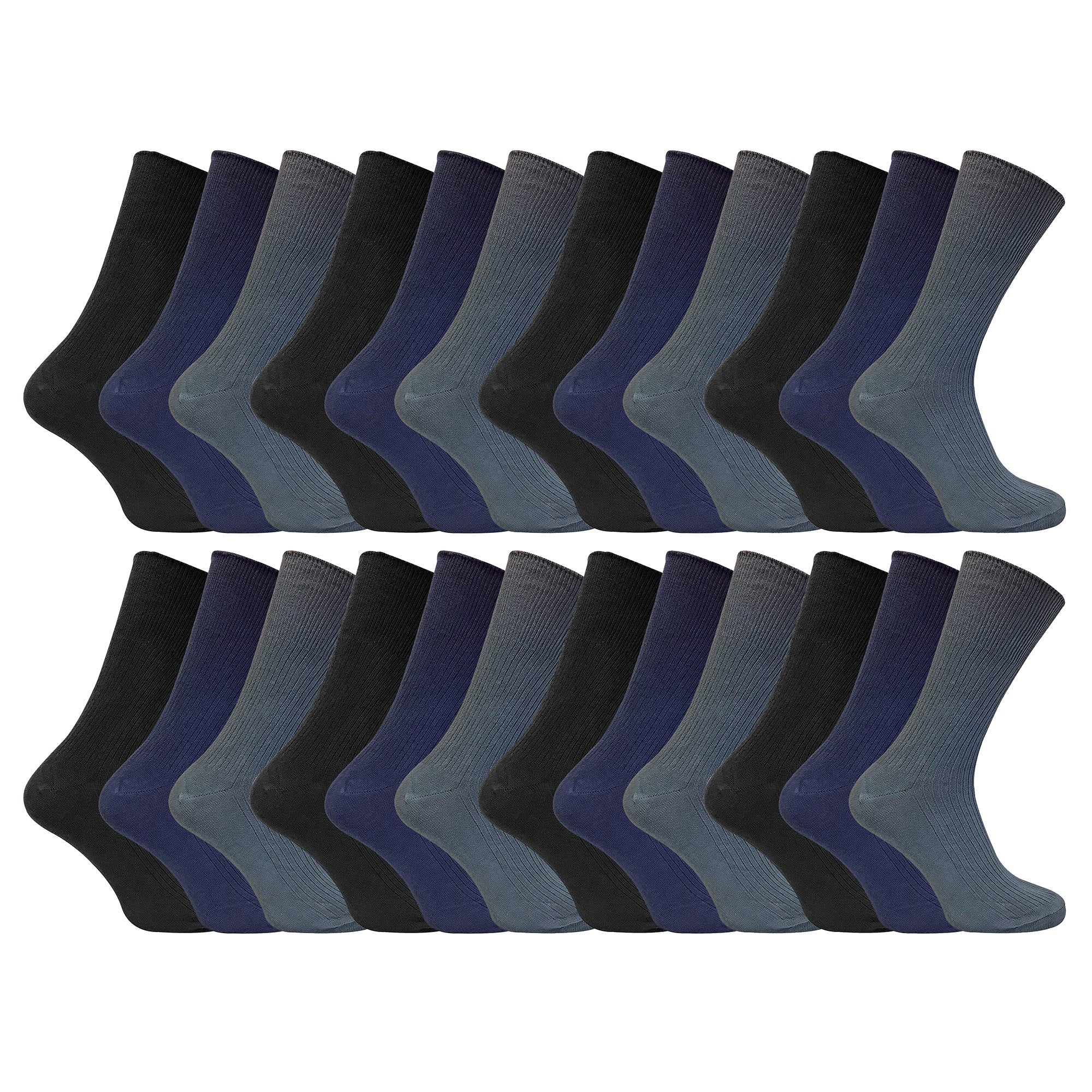 Mens Thin Soft 100% Cotton Non Elastic Dress Socks (Multipack Options)