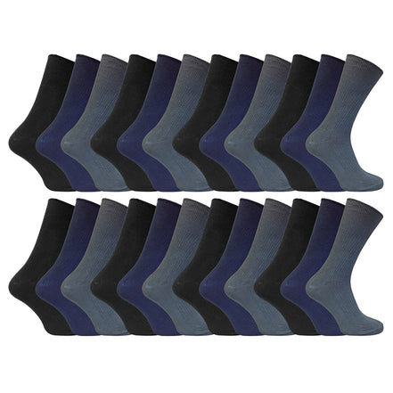 Mens Thin Soft 100% Cotton Non Elastic Dress Socks (Multipack Options)