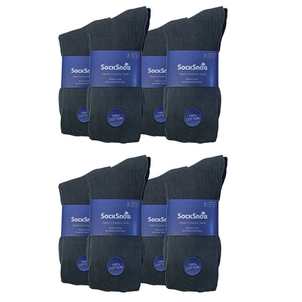 Mens Thin Soft 100% Cotton Non Elastic Dress Socks (Multipack Options)