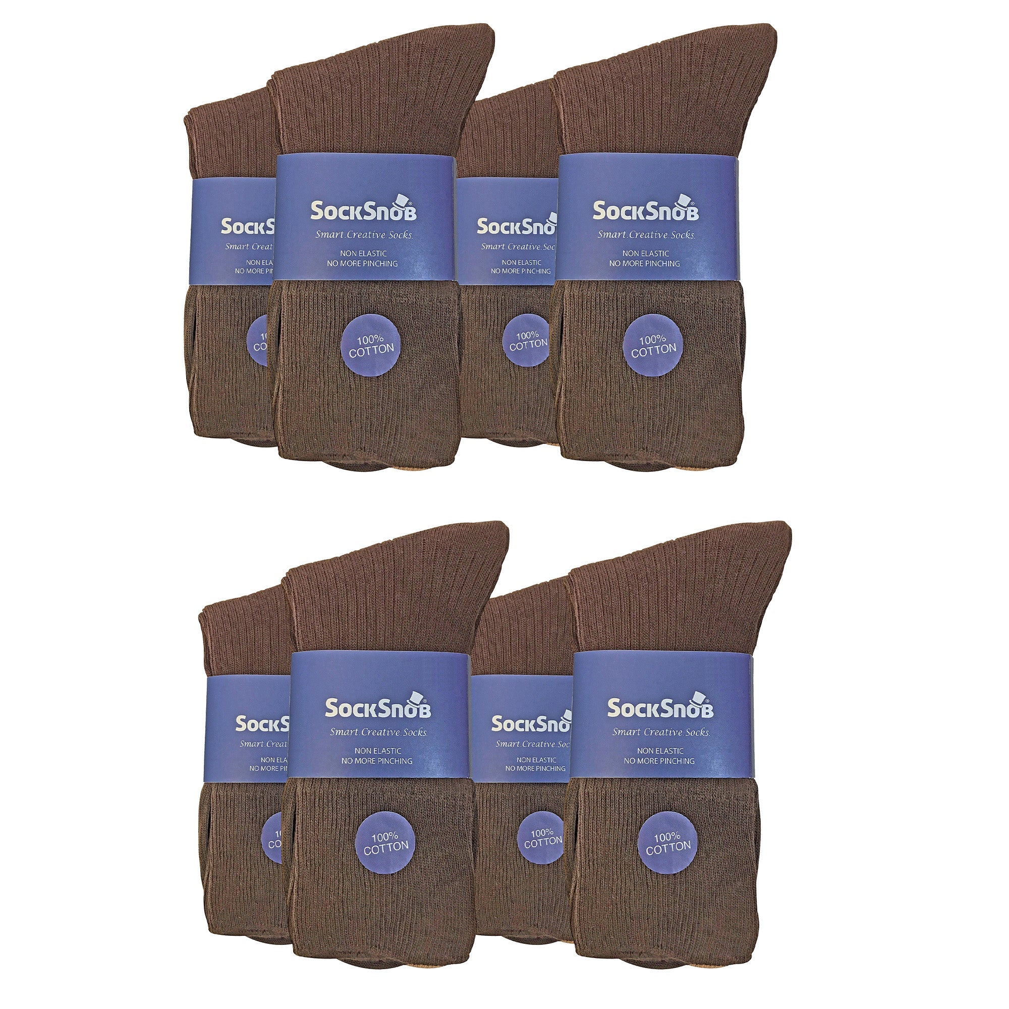Mens Thin Soft 100% Cotton Non Elastic Dress Socks (Multipack Options)