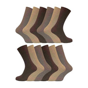 Mens Thin Soft 100% Cotton Non Elastic Dress Socks (Multipack Options)
