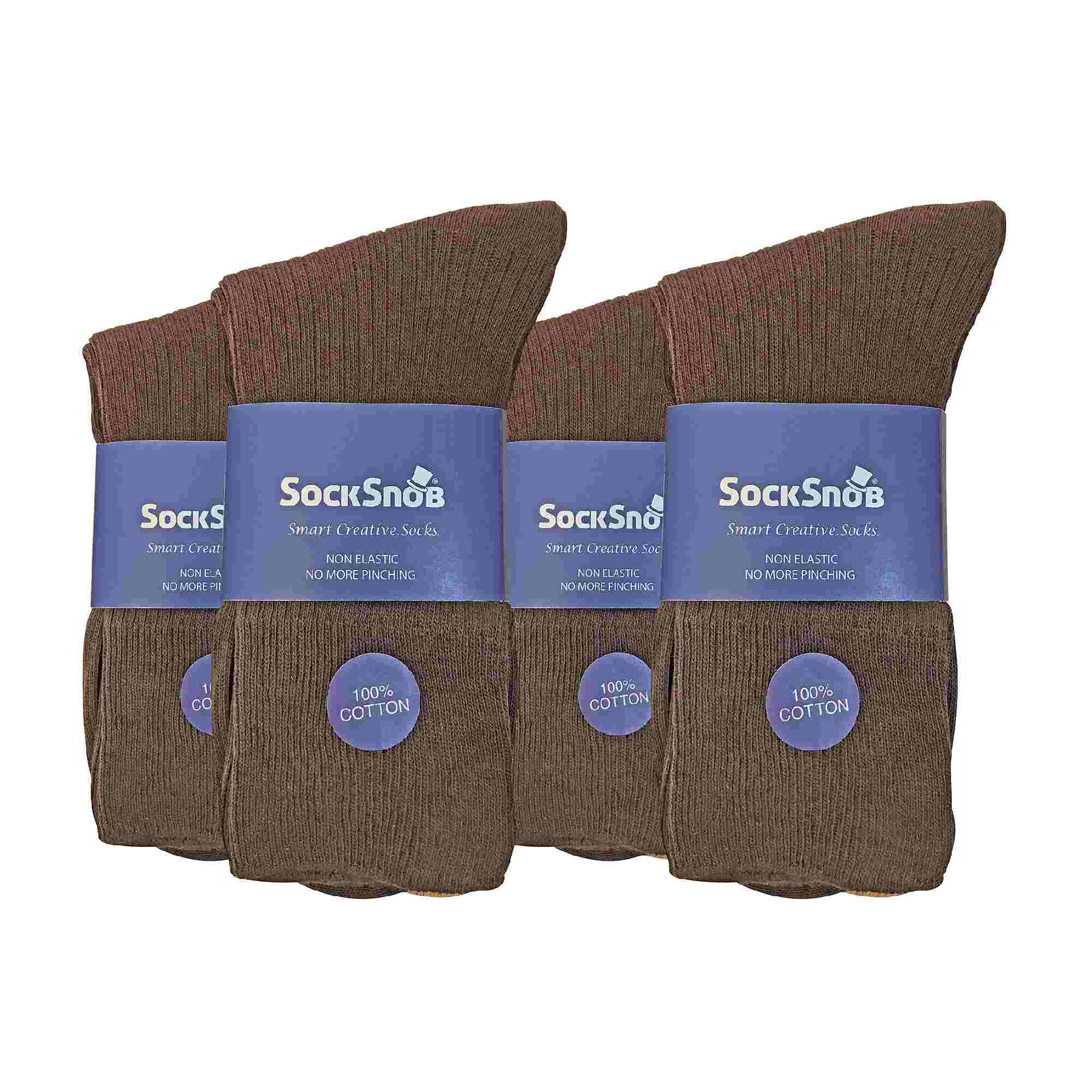 Mens Thin Soft 100% Cotton Non Elastic Dress Socks (Multipack Options)